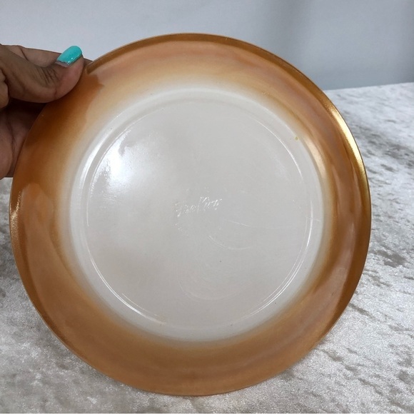 Fire King vintage peach iridescent cream sugar set FLAWED - Picture 4 of 16